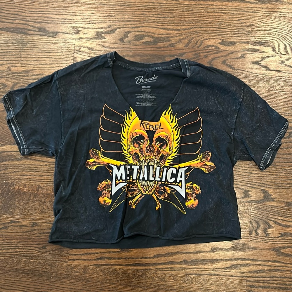 Vintage Metallica cut crop t shirt, size M
